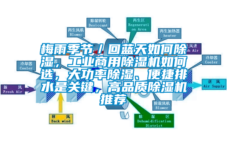 梅雨季節(jié)／回藍(lán)天如何除濕，工業(yè)商用除濕機如何選，大功率除濕、便捷排水是關(guān)鍵，高品質(zhì)除濕機推薦